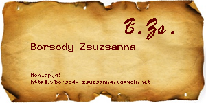 Borsody Zsuzsanna névjegykártya